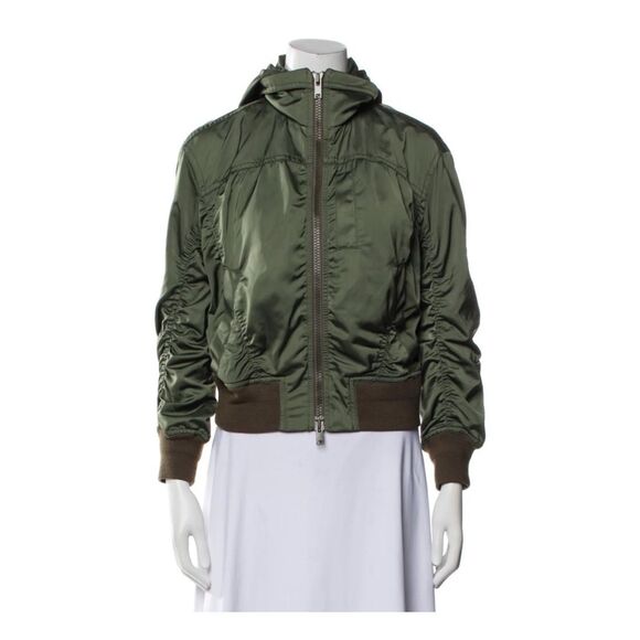 Vince Green Satin Bomber Jacket XS - Picture 9 of 9